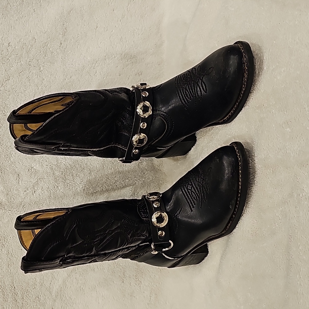 Cowboy boots, cowgirl boots with studded belt made by Durango size 1